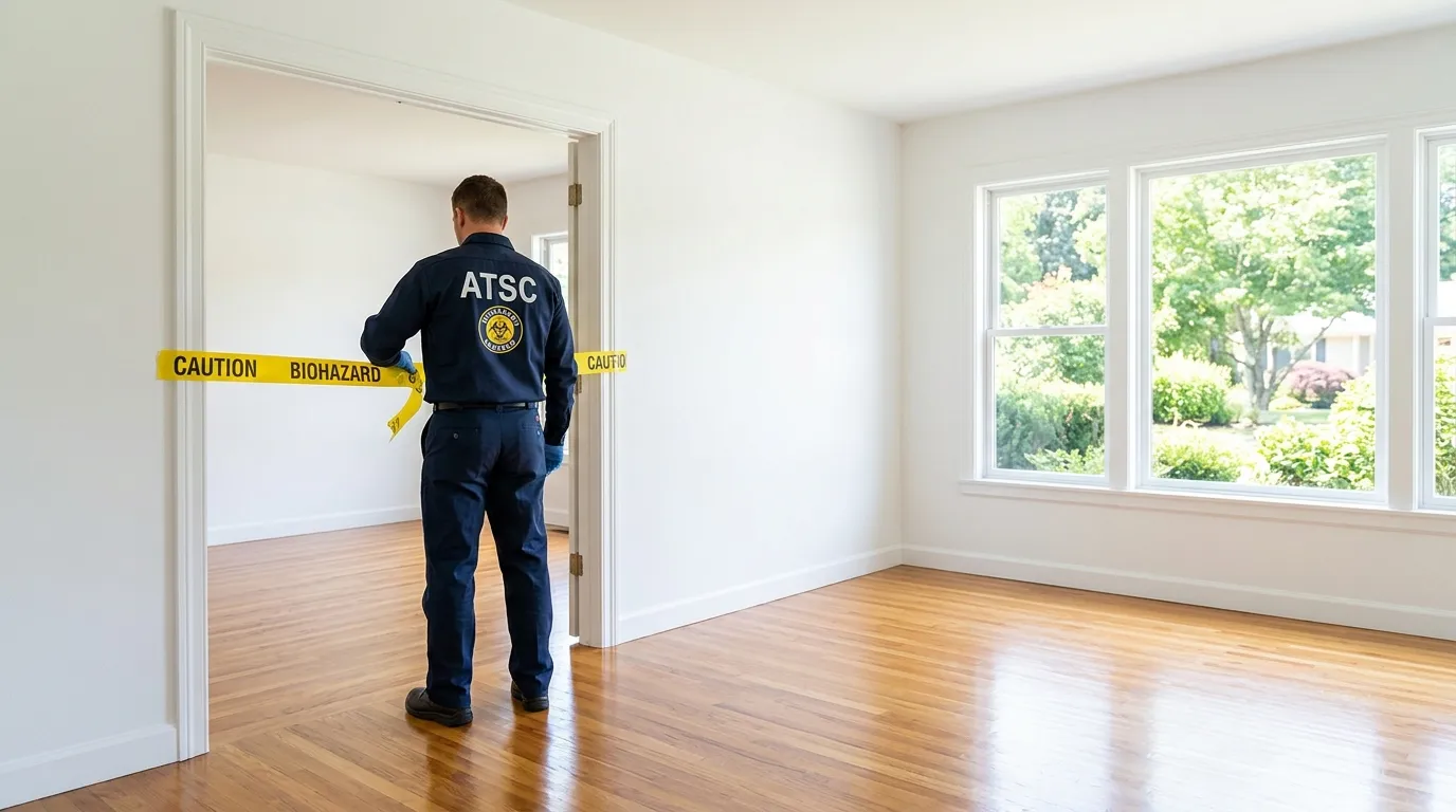Certified biohazard cleanup crew performing Decomposition Cleanup in Terryville